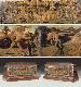 A Cassone: central panel: The Triumph of David; testate (end panels): Hercules and the Lernaean Hydra; and Hercules saving Deianeira from Nessus, all three panels inset into an Italian Baroque-style polychrome-painted, parcel-gilt cassone, probably 19th Century and incorporating earlier elements, with restorations and additions; and the arms of Carnesecchi and Lanfredini families 