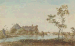 A farmhouse on a river bank  
