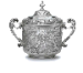 EARL ROBERTS' CHRISTENING PRESENT A LATE VICTORIAN SILVER PORRINGER AND COVER 