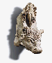 A LARGE HELLENISTIC PAINTED TERRACOTTA HEAD OF A BULL  