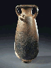 A HELLENISTIC HEAVY BROWN STONE JAR WITH MALE PROTOME  