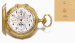Dürrstein. A very fine and rare 18K gold hunter case minute repeating perpetual calendar split seconds chronograph keyless lever watch with phases of the moon 