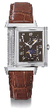 Jaeger-LeCoultre. A fine 18K white gold Reverso wristwatch with up and down indicator and phases of the moon 