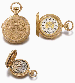 Jaccotet. A fine and large 18K gold hunter case two train minute repeating grande and petite sonnerie keyless lever clock watch, made for the South American market 