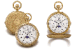 Baume. A very fine and large 18K gold openface two train minute repeating grande and petite sonnerie perpetual calendar chronograph keyless lever clock watch, made for the Turkish Market 