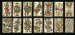 Piedmont Tarot, 1890, Torino, Alessandro Viassone, 78 of 78 cards, letterpress and stencil colored, ace of denari contains Italian monarchic tax stamp in red and facing to the right for export, and stamp of the Torino tax office dated September 6, 1890, and reads, VIASSONE ALESSANDRO TORINO FABBRICA VIA NIZZA 104 DEPOSITO VIA ARSENALE.  Major Arcana and courts are double ended, Italian card titles, Arabic numerals, two indices, square corners.  Backs are overall geometric pattern of gothic windows in black.  Size 4 3/16 in. (10.6 cm.) high, 2 7/16 in. (6.2 cm.) wide.  Almost mint.  Kaplan II, 390. 