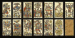 Marseilles Tarot, circa 1870, Geneva, Francois Gassman, 78 of 78 cards, woodblock printed and  stencil colored.  Major Arcana and courts are full-length figures, French card titles, Roman numerals, Italian suits, two indices, square corners,  2 of coins reads,  FABRIQUEES PAR GASSMAN.  CARTIER A GENEVE.  Backs are overall geometric pattern of dots and wavy lines in black on an ochre  background.  Size  4 1/2 in. (11.4 cm) high, 2 7/16 in. (6.1 cm) wide.  Slightly worn.  Kaplan I, 163. 