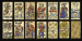 Marseilles Tarot, circa 1870, Geneva, Francois Gassman, 78 of 78 cards, woodblock printed and  stencil colored.  Major Arcana and courts are full-length figures, French card titles, Roman numerals, Italian suits, two indices, square corners,  2 of coins reads,  FABRIQUEES PAR GASSMAN.  CARTIER A GENEVE.  The stencil coloring in this edition is different than the other edition, for example, Le Mat has a blue dog instead of brown, Le Bateleur has a two-color jacket instead of blue, III L'Imperatrice wears a brown skirt instead of blue, etc.  Backs are overall geometric pattern of stars and dashes (instead of dots) and wavy lines in black on an ochre  background.  Size  4 1/2 in. (11.4 cm) high, 2 7/16 in. (6.1 cm) wide.  Slightly worn.  Kaplan I, 163. 