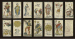 Gumppenberg Tarot, circa 1812, Milan, Ferdinando Gumppenberg, 78 of 78 cards, woodblock printed and stencil colored, king of bastoni contains tax stamp of the Kingdom of Italy under French rule, 25 centesimi (valid 1807-1815).  Major Arcana and courts are full-length figures, Italian card titles, Roman numerals, Spanish suits, two indices, square corners, ace of danari reads, Regia Fabbrica di Milano. Fabbricatore Gumppenberg. This version of Gumppenberg tarot appears to be a cheaper edition of its counterpart by using woodblock printing instead of copper engraving, eliminating backgrounds on some of the cards, and leaving the cards unpolished.  Backs are overall pattern of dots, dashes and suns in red.  Size 4 1/8 in. (10.3 cm.) high, 2 in. (5.cm.) wide.  In generally fine condition. Kaplan II, var. 