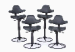 FOUR GREY ENGINEERING CHAIRS  