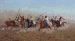 Charging Horsemen outside the Northern Cemetery with the Mausoleum of Sultan Qaytbay and the Mosque of Muhammad Ali in the background, Cairo 