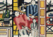 Les trois personnages devant le jardin  