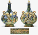 AN ITALIAN MAIOLICA ISTORIATO PILGRIM FLASK AND COVER  