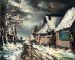 Rue de village sous la neige  
