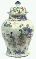 A Chinese wucai baluster jar and cover, mid 17th Century 