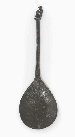 A RARE PEWTER SPOON WITH A LION KNOP  