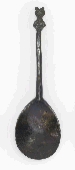 AN ENGLISH PEWTER HORNED-HEADDRESS SPOON  