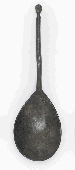 AN ENGLISH PEWTER GILDED-WRYTHEN-BALL KNOP SPOON  