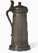 A MASSIVE JAMES I PEWTER 'BUN' LID FLAGON  