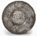 AN ENGLISH PEWTER BROAD-RIMMED PLATE  