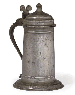 AN ENGLISH TRANSITIONAL PEWTER FLAGON  