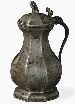A RARE AND IMPORTANT FRENCH OR SWISS PEWTER OCTAGONAL FLAGON  