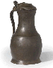 A FLEMISH PEWTER PEAR-SHAPED FLAGON  