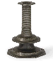 AN ENGLISH PEWTER OCTAGONAL BASE CANDLESTICK  