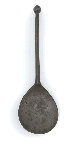 AN ENGLISH PEWTER BALL KNOP SPOON  