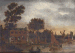 A river landscape with a town  