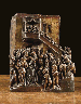 A polychrome carved wood relief of Christ on the way to Golgotha  