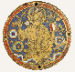 A parcel-gilt enamelled roundel of Christ the Redeemer  