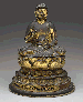 A Lacquered Wood Seated Figure of Amida Buddha  