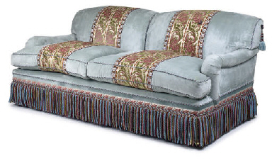 A GEORGE SMITH THREE SEAT SOFA LATE 20TH CENTURY