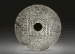 A LARGE PALE GREY JADE DISC, BI  