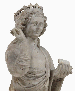 A CARVED MARBLE BUST OF A CROWNED FEMALE SAINT  