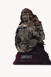 A POLYCHROME PARCEL-GILT AND SILVERED CARVED LIMEWOOD BUST OF A MALE SAINT 