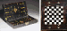 A NASRID EBONY AND IVORY INLAID GAMES BOARD  