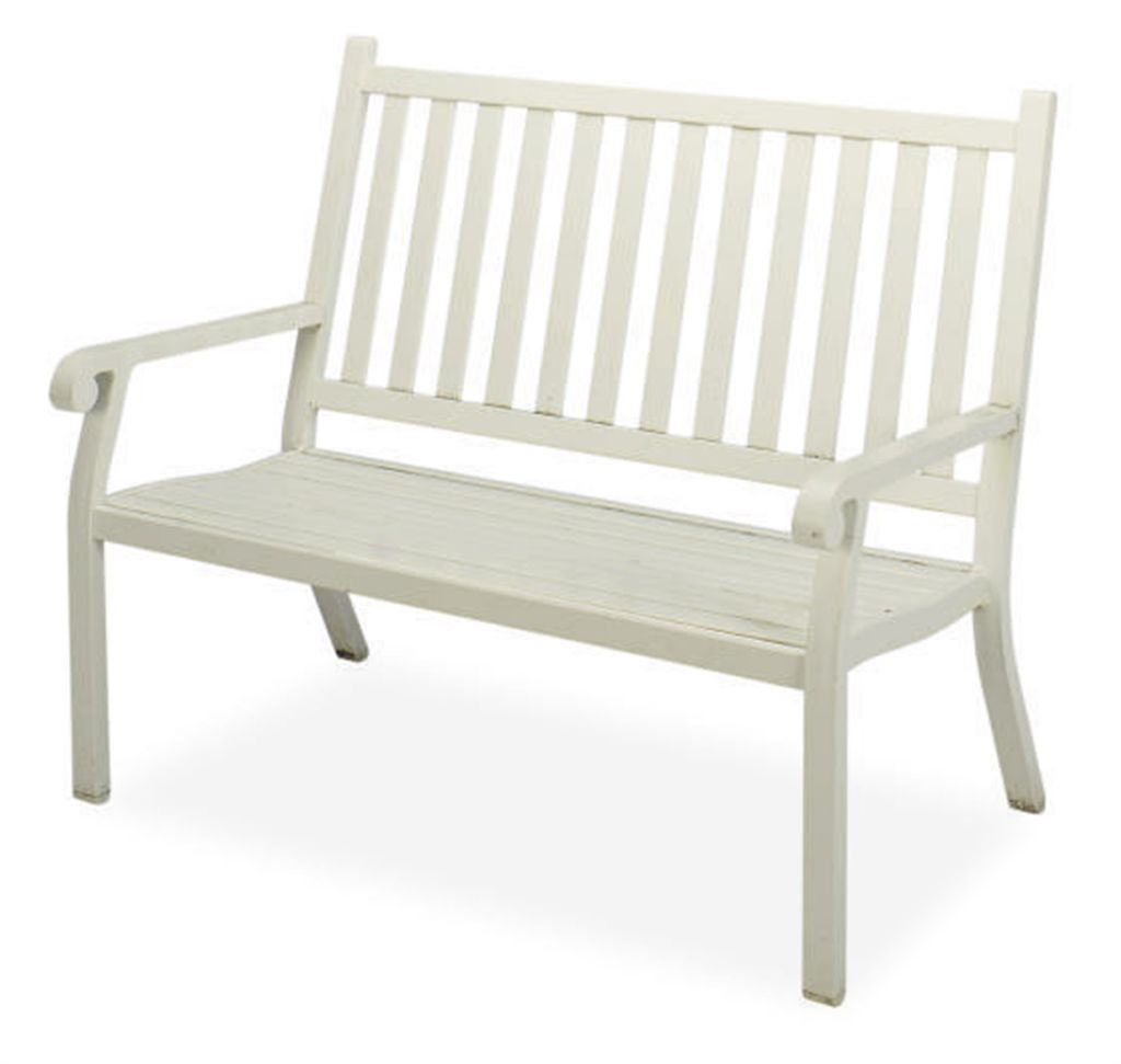 A WHITEPAINTED METAL GARDEN BENCH, , LATE 20TH CENTURY Christie's