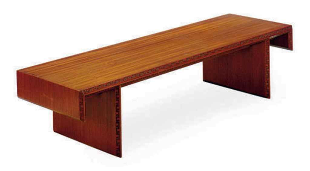 A MAHOGANY 'TALIESIN' COFFEE TABLE, , DESIGNED BY FRANK LLOYD WRIGHT