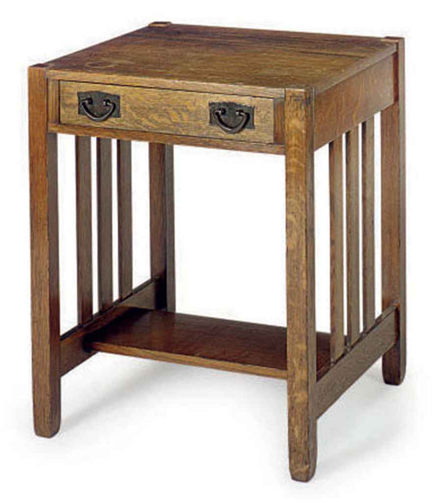 AN AMERICAN OAK 'QUAINT' WRITING TABLE, , BY STICKLEY BROTHERS, CIRCA