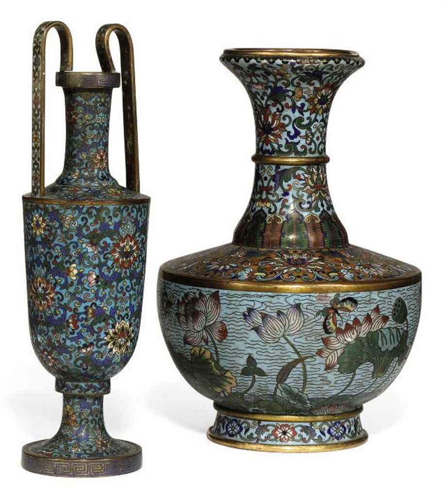 TWO CHINESE CLOISONNÉ ENAMEL VASES , 19TH CENTURY Christie's