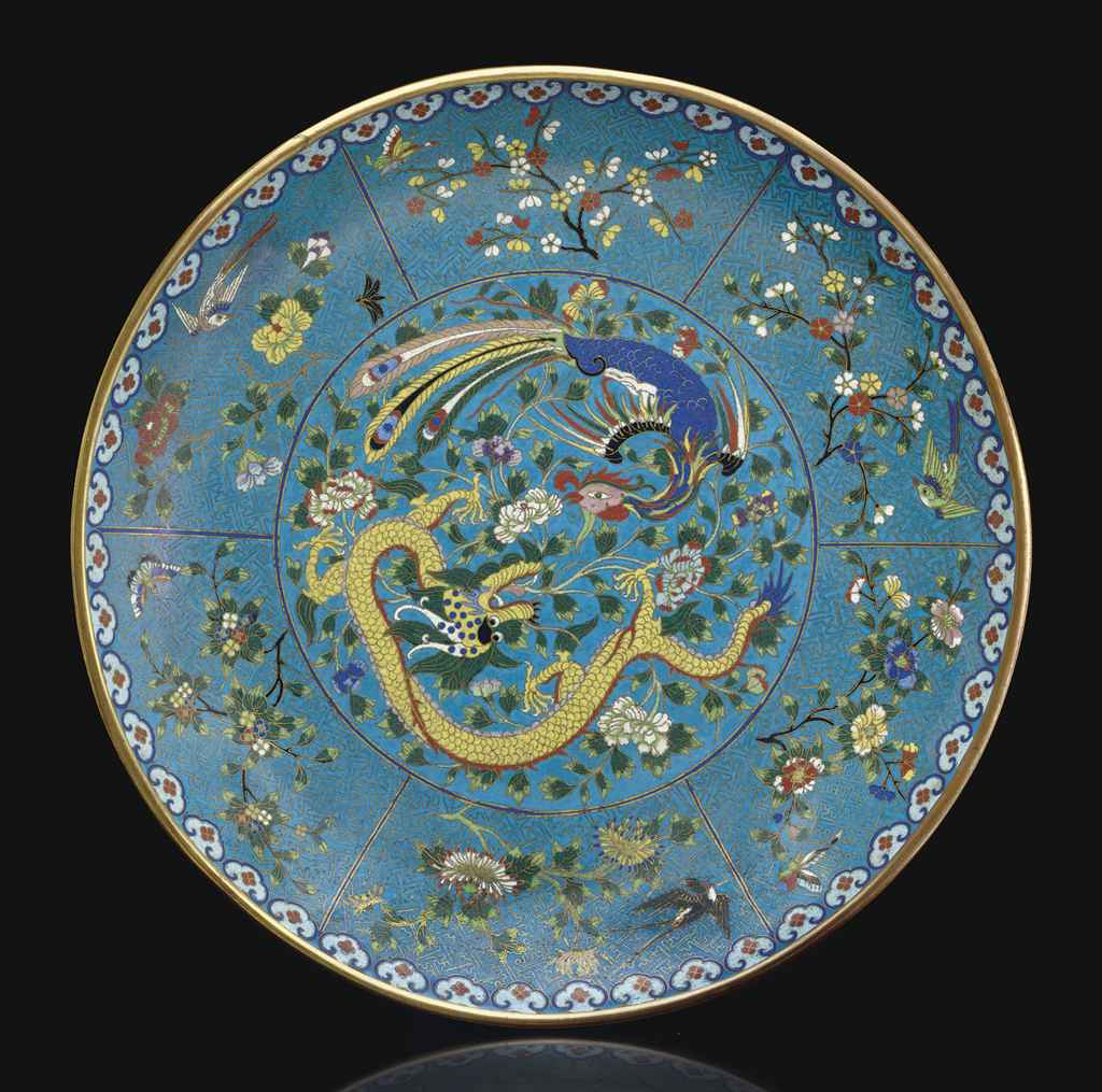 A LARGE CLOISONNE ENAMEL DISH , 19TH CENTURY Christie's