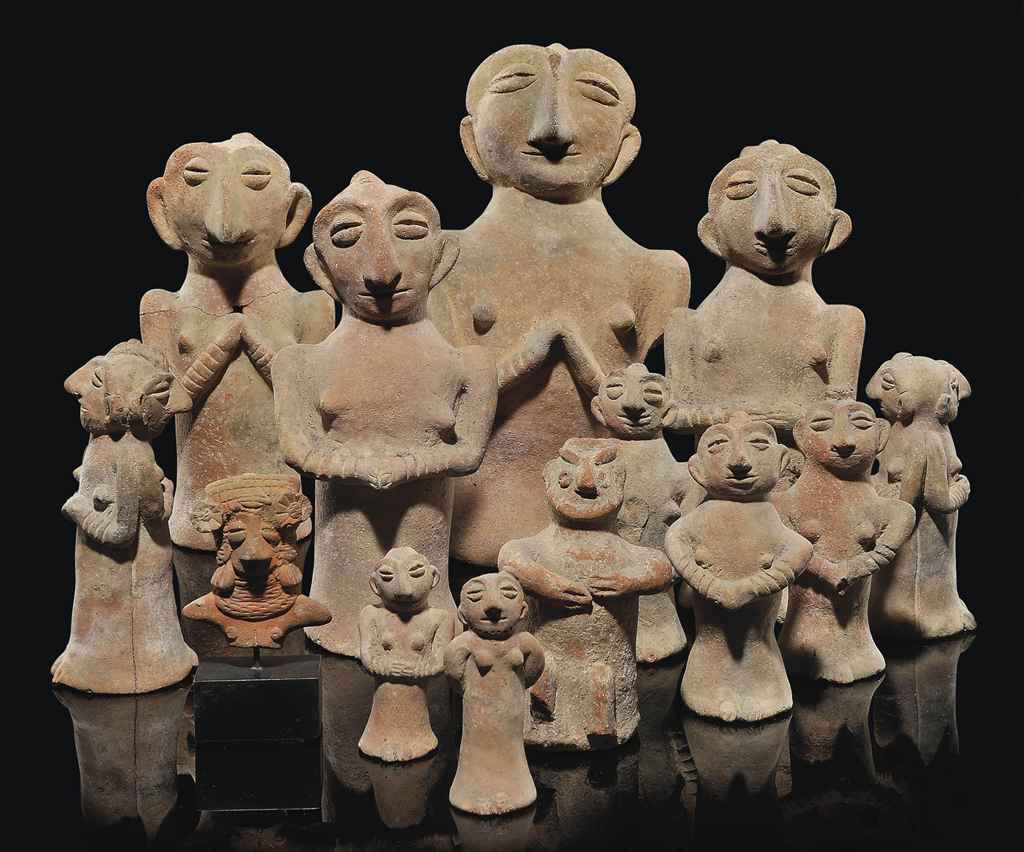 A GROUP OF INDUS VALLEY TERRACOTTA FIGURES , HARAPPA, NORTH PAKISTAN