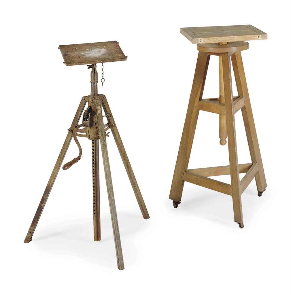 TWO ADJUSTABLE TRIPOD SCULPTURE STANDS, , MID 20TH CENTURY, Christie's