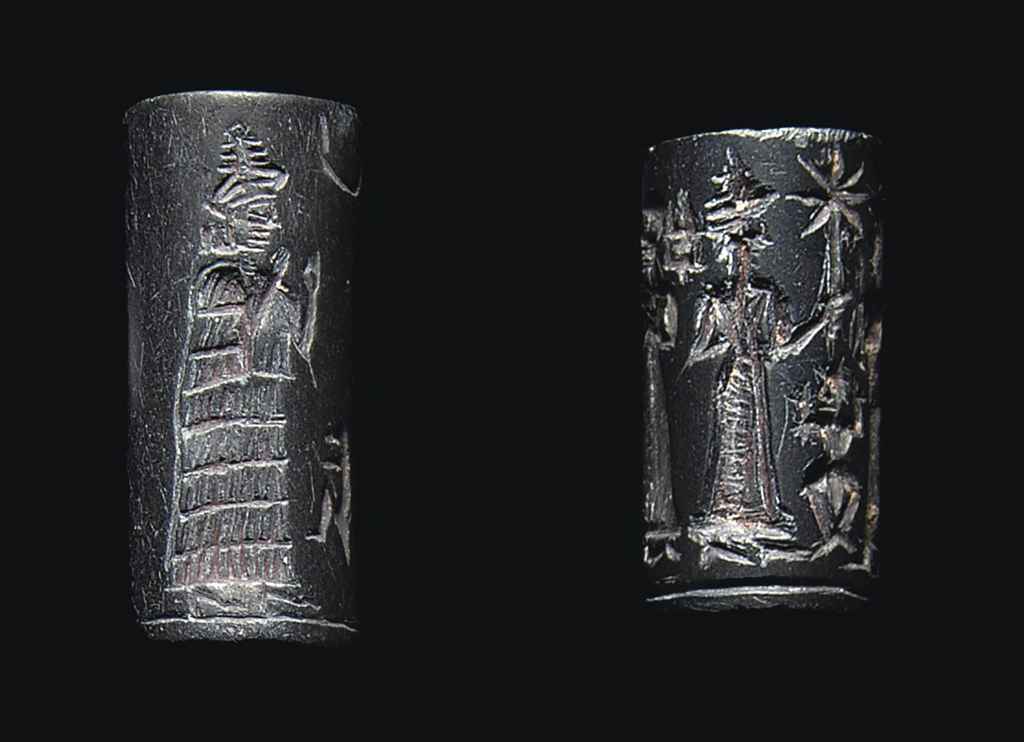 TWO OLD BABYLONIAN CYLINDER SEALS , CIRCA EARLY SECOND MILLENNIUM B.C