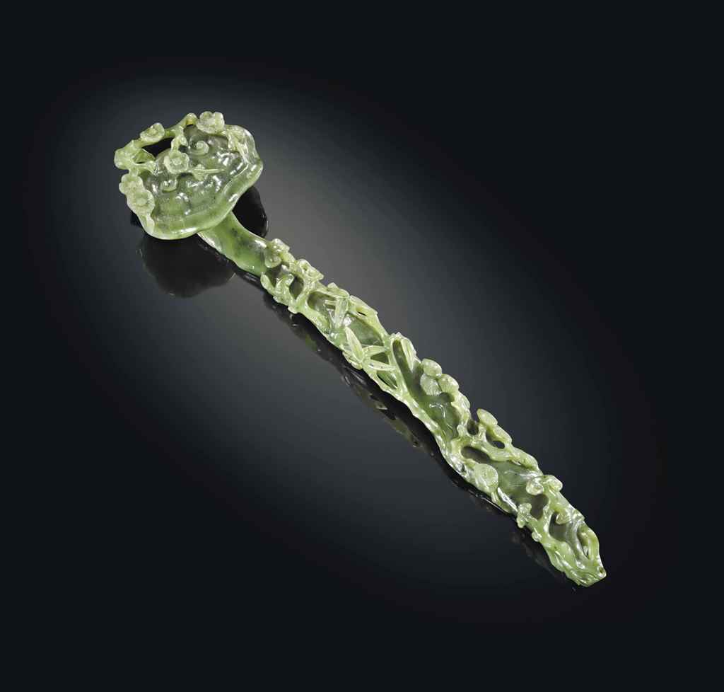 A CHINESE SPINACH JADE RUYI SCEPTRE , 19TH/20TH CENTURY Christie's