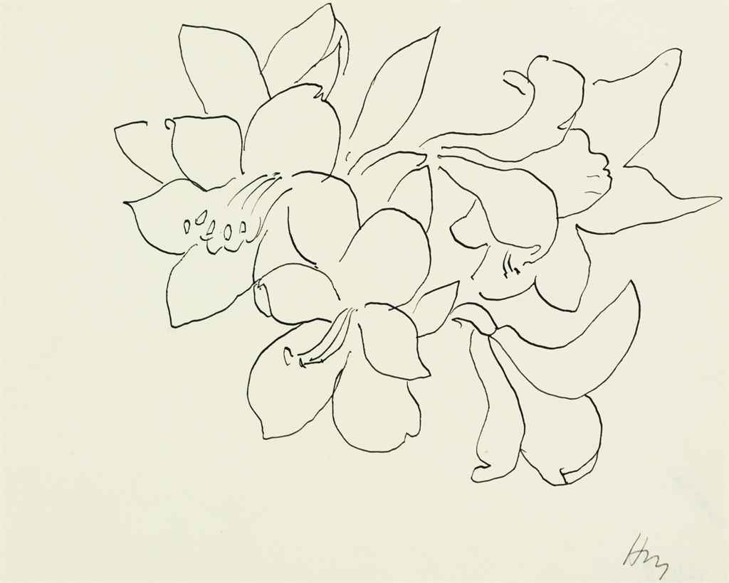 Matisse Contour Line Drawing : Henri matisse fleurs et feuilles christie s