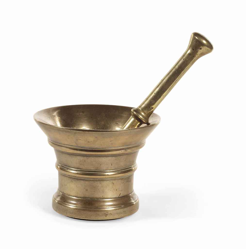 A Dutch bronze mortar and pestle , EARLY 18TH CENTURY Christie's