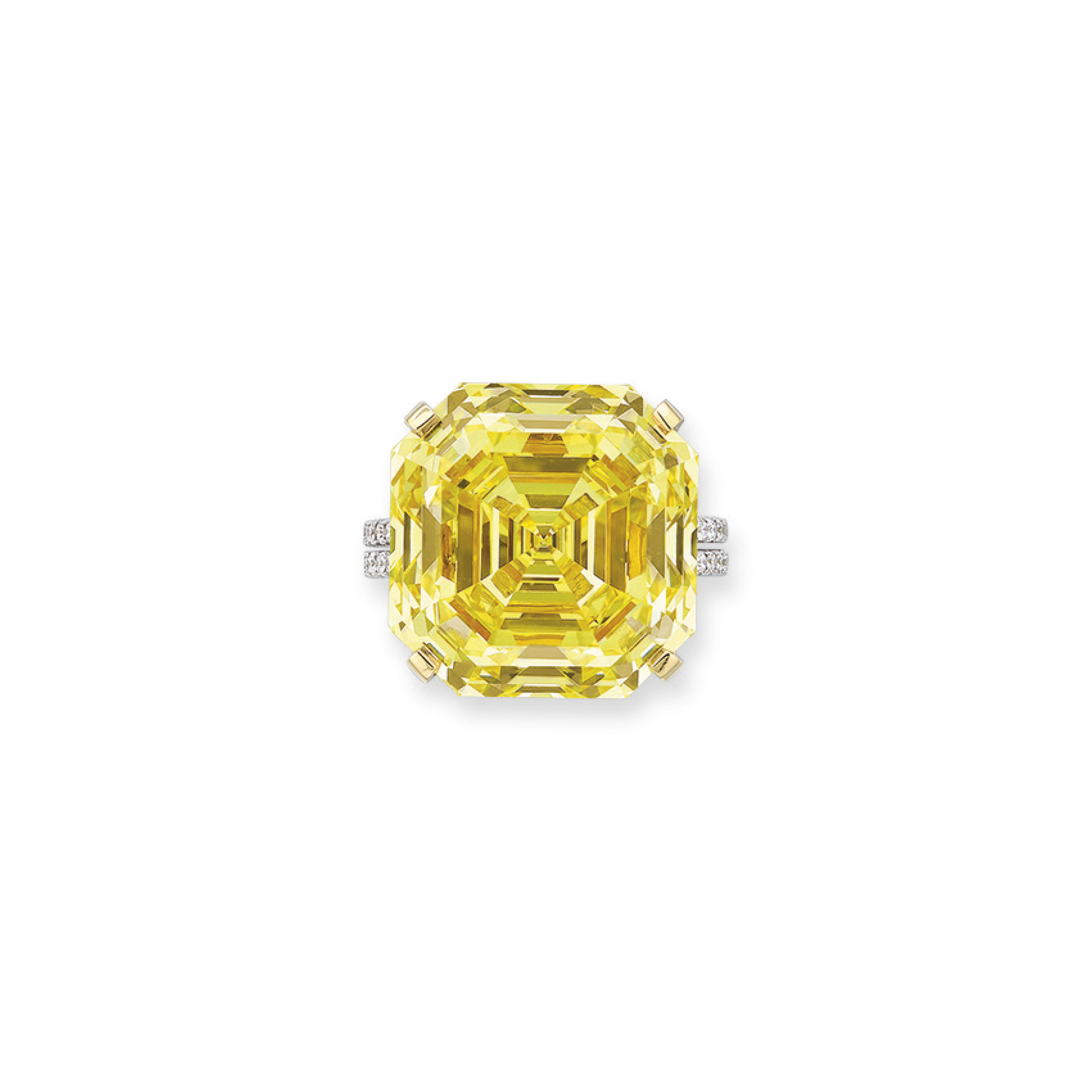 Fancy Vivid Yellow diamond ring of 31.17 caratsPrice Realised: HK$16,690,000 / US$2,160,079